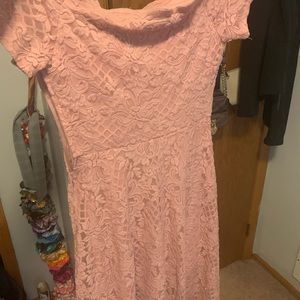 Off the shoulder high low homecoming dress